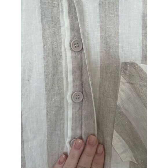 NWT - Blank NYC Striped Linen Romper In Changing Lanes - Picture 5 of 9